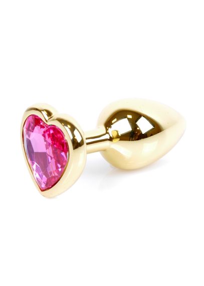 Анальна пробка - Jewellery Gold Heart Plug Pink | Зображення 1