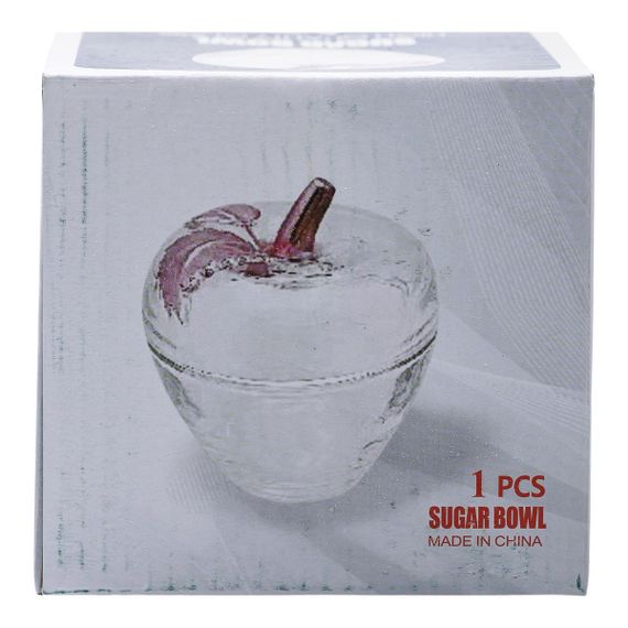 Конфетница с крышкой Ø 9.5 см ваза конфетница круглая стеклянная в форме яблока HP-4-101 | Зображення 4