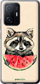 Чохол на Xiaomi 11T Pro Єнотик з кавуном "4605u-2552-2448"