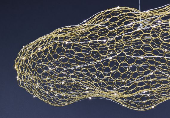 Люстра світлодіодна підвісна LED світильник для квартири на стелю лед 27654 Золото 25-200х45х100 см. | Зображення 7