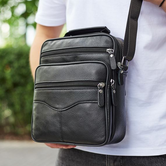 Чоловіча шкіряна сумка-барсетка через плече чорна Bexhill Bx-56402 | Зображення 9