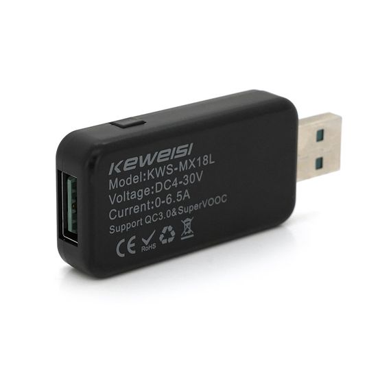 USB тестер Keweisi KWS-MX18 напряжения (4-30V) и тока (0-5A), Black | Зображення 1
