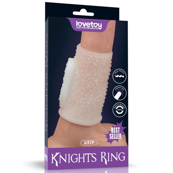 Насадка на член - Vibrating Drip Knights Ring White Sex Aura