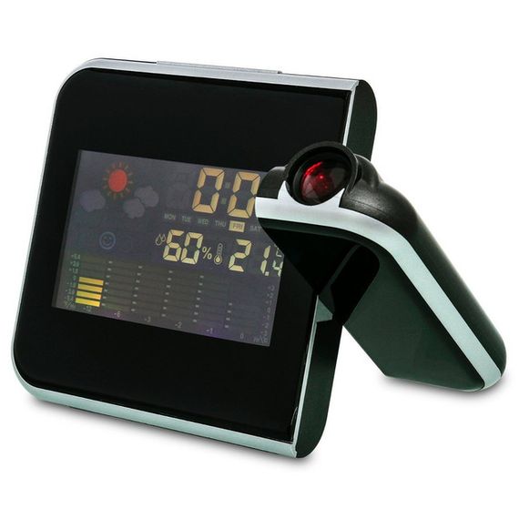 Настільний годинник метеостанція Vkstar DS-8190 з проектором часу, термометр, гігрометр Чорний | Зображення 3