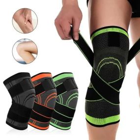 Наколенник Бандаж коленного сустава Knee Support Copper Черно-зелёный фиксатор колена Компрессионный от травм растяжений