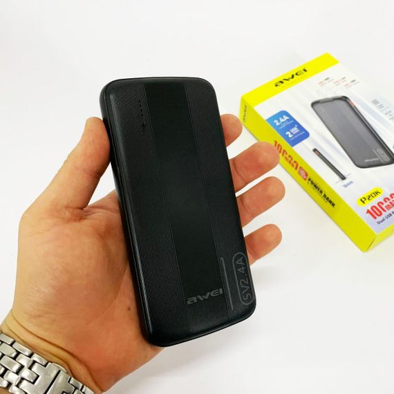 Павербанк с быстрой зарядкой для смартфонов Awei P20K 10000 mah, Портативная батарея ES-57 | Зображення 3