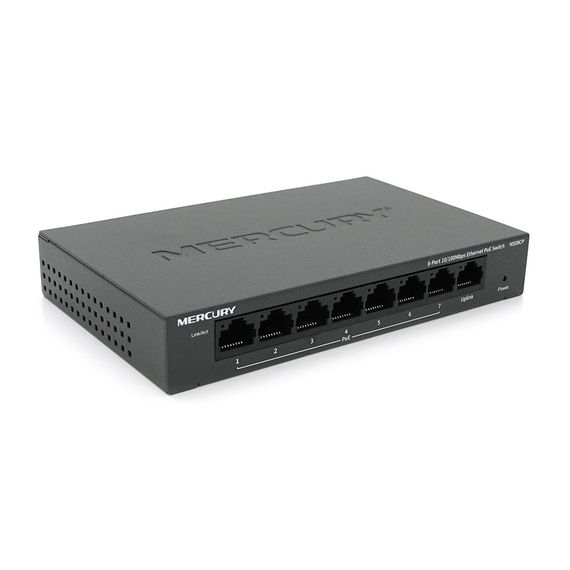 Коммутатор POE Mercury MS08CP с 7 портами POE + 1 порт UP-Link 100Мбит, Q18