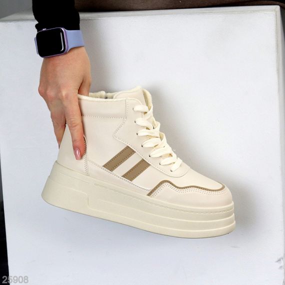 Бежевые зимние хайтопы на платформе цвет на выбор | Зображення 1