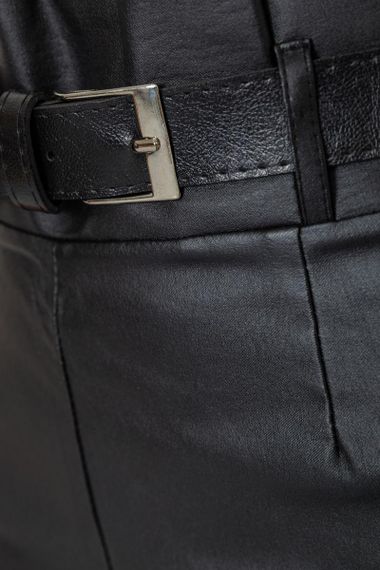 Шорты женские экокожа  цвет черный 230R650 | Зображення 4