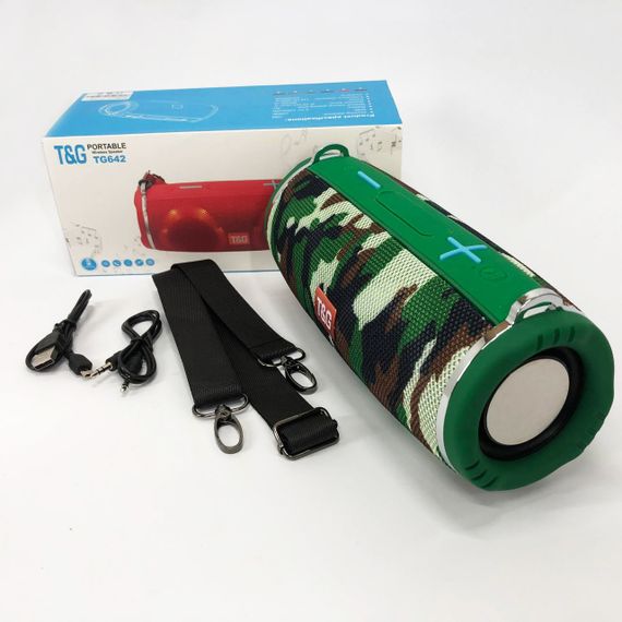 Портативна колонка TG642 з RGB підсвічуванням та ремінцем, колонка для вечірки. Колір: камуфляж | Зображення 5