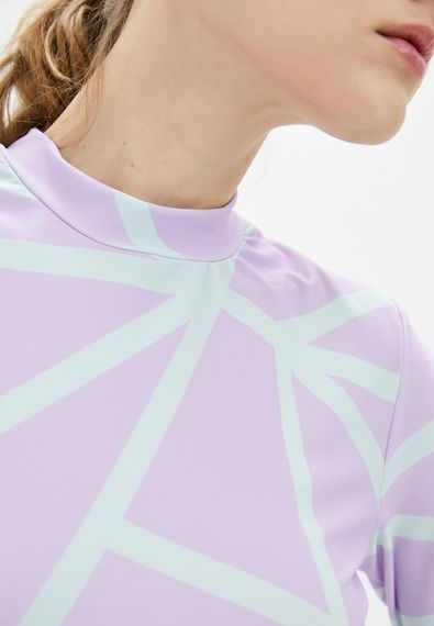 Спортивный топ 4Profi с длинным рукавом c принтом "Геометрия" фиолет/мята размер M бифлекс 16886 | Зображення 3