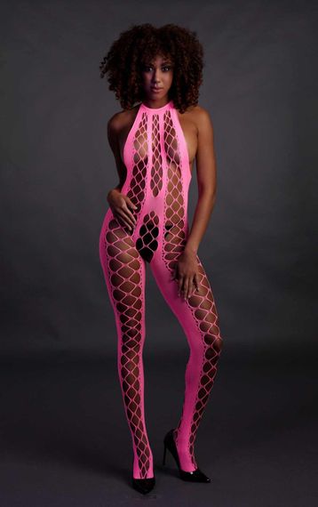 Бодістокінг - Ouch! Bodystocking With Halterneck Pink, XS/XL | Зображення 3