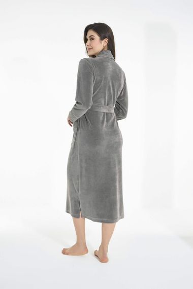 Женский велюровый халат Nusa 0503 хаки 4XL | Зображення 4