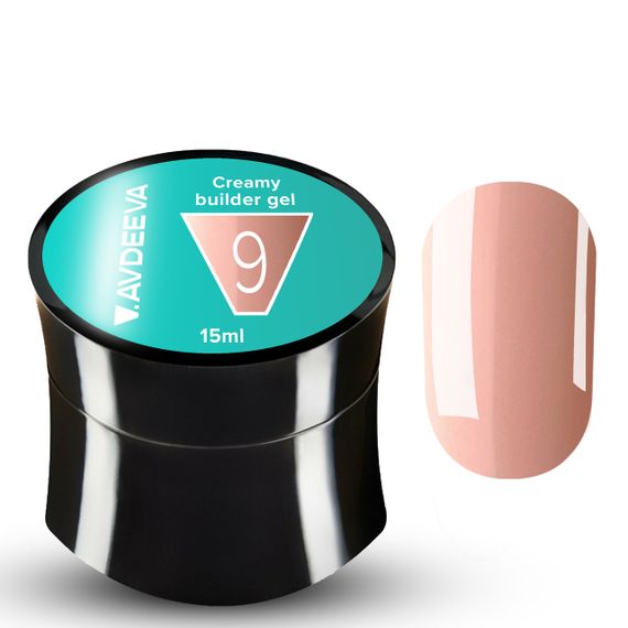 Моделюючий гель AVDEEVA Creamy builder gel №09 (світло-бежевий) 15мл HEMA & TPO FREE | Зображення 1