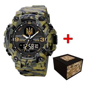 Чоловічий годинник Awarder 001 Тризуб золото Camo Green