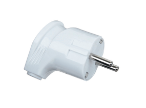 Вилка В 16 евро угловая с заземлением белая моноблочная Ny95000071