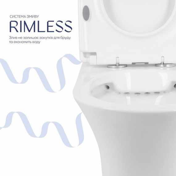 Унитаз-компакт Qtap Presto безободковый с сиденьем Soft-close QT24221217AW | Зображення 4