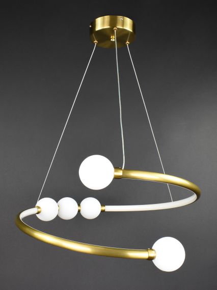 Люстра світлодіодна підвісна LED світильник для квартири на стелю лед 27562 Латунь 25-90х60х60 см.