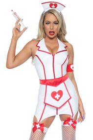 Костюм медсестры Leg Avenue Vinyl ER Hottie Белый L