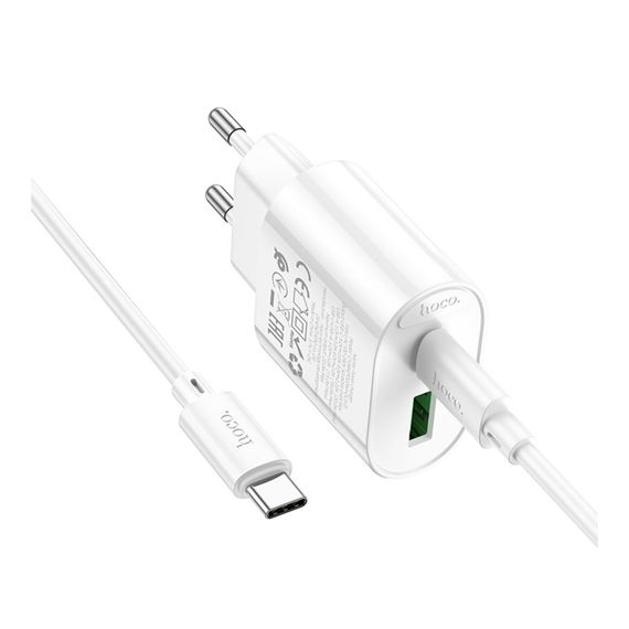 Мережевий зарядний пристрій Hoco C109A 1 USB-C/1USB PD/QC 20W+Type-C to Type-C | Зображення 5