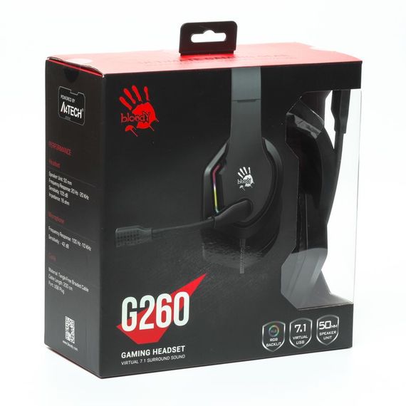 Гарнітура ігрова Bloody G260 з підсвічуванням, USB, колір чорний | Зображення 7
