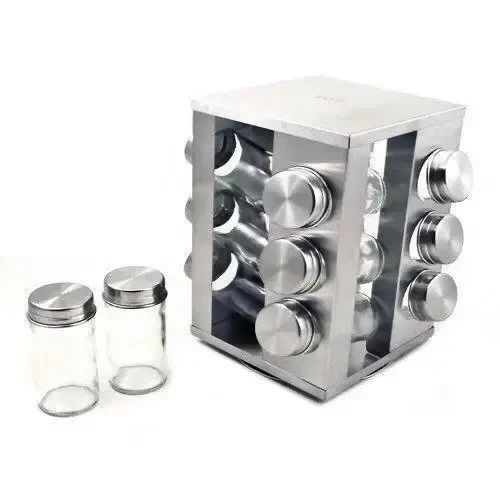 Набор емкостей для специй на подставке UNIQUE 12 в 1 Квадрат Органайзер для приправ | Зображення 2