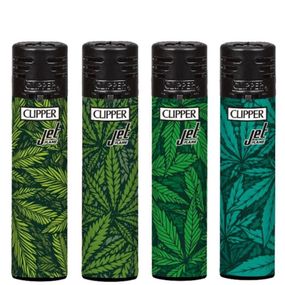 Газовая Турбо Зажигалка Пьезо "Clipper Print Weed”