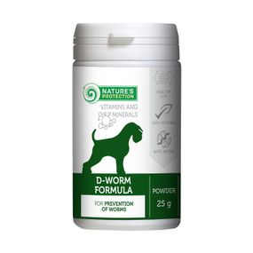 Харчова добавка Nature's Protection D-worm formula для профілактики глистних інвазій у собак 25 гр