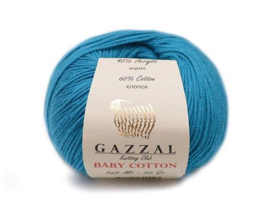 Пряжа Gazzal – Baby Cotton колір 3428 Темна бірюза | Зображення 2