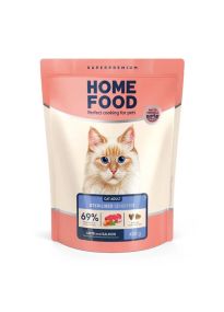 Сухий корм HOME FOOD Sensitive digestion для стерилізованих/кастрованих дорослих котів з чутливим травленням з ягнятиною та лососем, 400 г