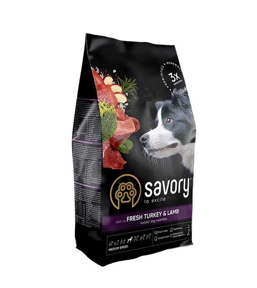 Корм Savory Adult Small Breed Fresh Turkey & Lamb сухий з індичкою та ягнятком для собак дрібних порід 3 кг