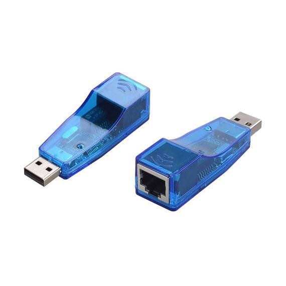 Контролер USB 2.0 to Ethernet - Мережевий адаптер 10/100Mbps, Blue, BOX | Зображення 1