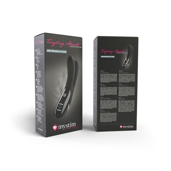 Вібратор подвійний з електростимуляцією Mystim Tingling Aparte eStim Black, міостімулятор | Зображення 7