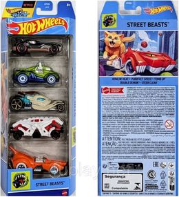 Hot Wheels Street Beasts Набір із 5-ти машинок Хот Вілс Вуличні чудовиська