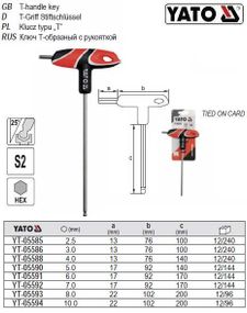 Ключ 6 гранный шар YATO Польща HEX М6 l=170 мм YT-05591ключ 6 гранный шар YATO Польша HEX М6 l=170 м