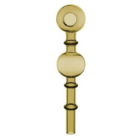 Кальян Трубка Вапорайзер Стеклянная 15 см "Oil Pipe Two Balls Yellow"