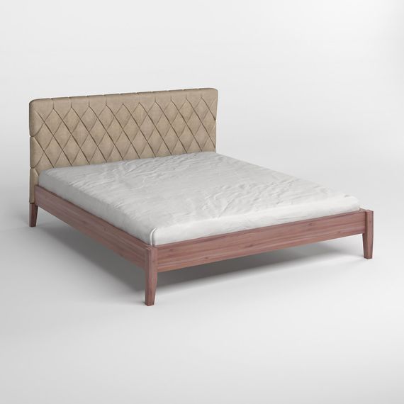 Односпальне дерев&#039;яне ліжко Mebigrand Венеція ДК Горіх лісовий/Аляска 23 (Бежевий) 90х200 см (MBG-5652) | Зображення 1