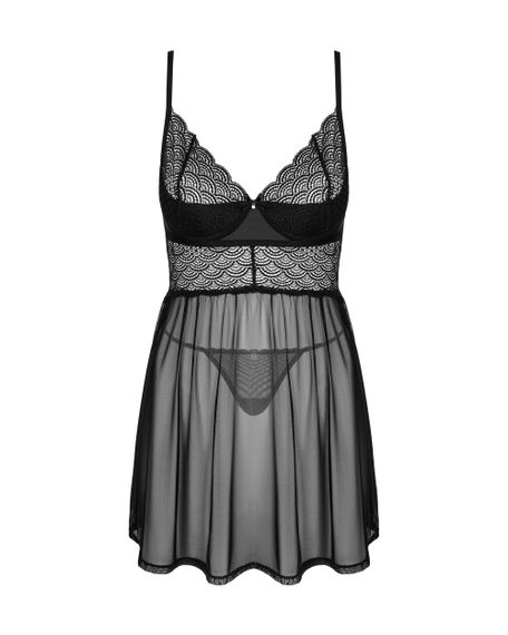 Сорочка Obsessive Chemeris babydoll Черная XS/S | Зображення 2