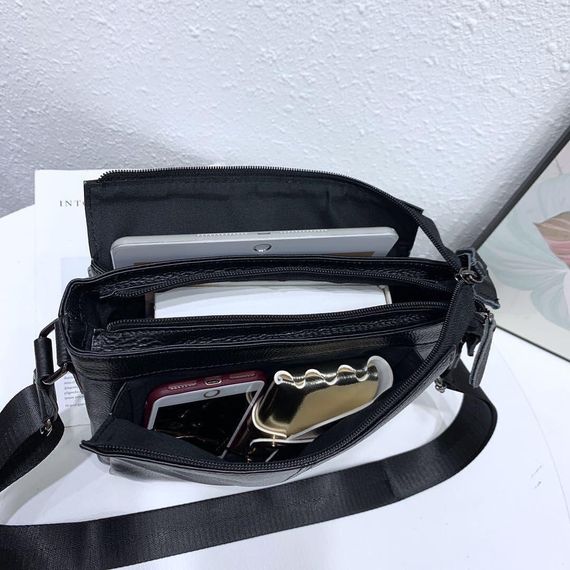 Чоловіча чорна  шкіряна сумка-месенджер Tiding Bag 75-5271 | Зображення 1