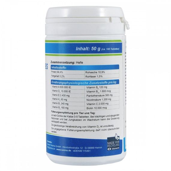 Вітамінний комплекс Canina Cat-Vitamin Tabs для котів 50 г 100 табл. | Зображення 2
