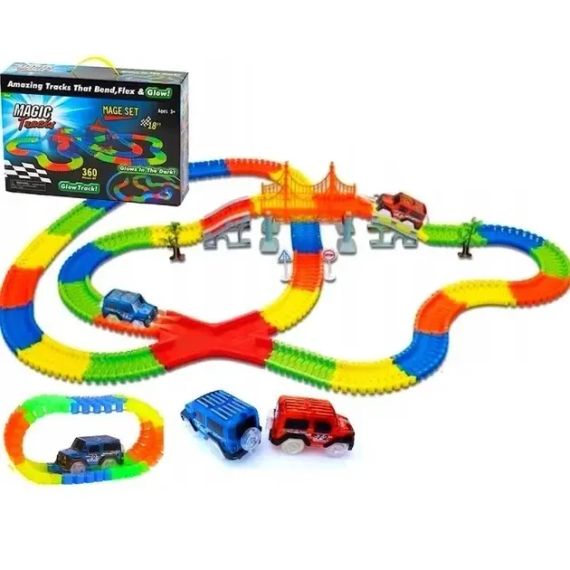Magic tracks светящаяся дорога, гоночная трасса на 360 деталей, меджик трек