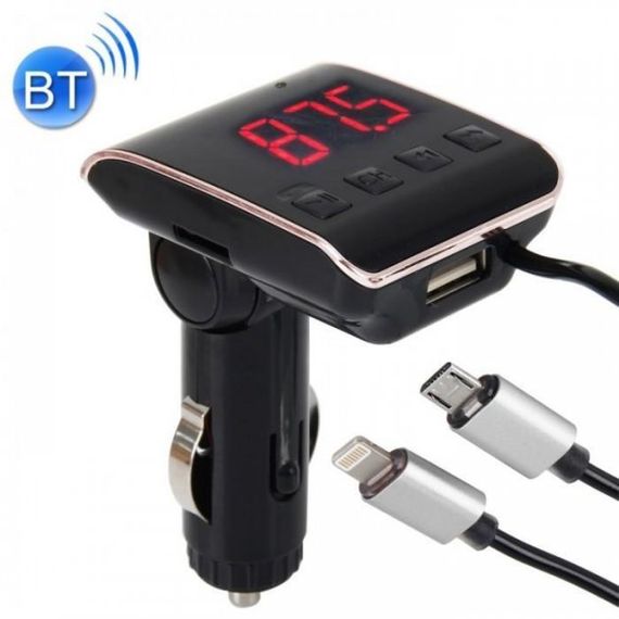 Автомобільний FM Модулятор HZ H22BT ∙ FM-трансмітер з Bluetooth від прикурювача з USB портом + Кабель USB + Кабель iPhone | Зображення 3