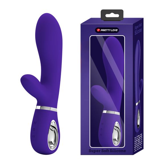 Вібратор з м'якою головкою і кліторальной стимуляцією Pretty Love - Thomas USB Purple, BI-014621-3 Sex Aura