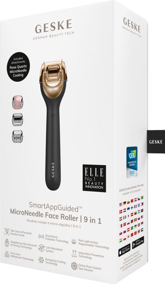 Електронний ролер для обличчя з мікроголками GESKE MicroNeedle Face Roller 9в1 gray | Зображення 7