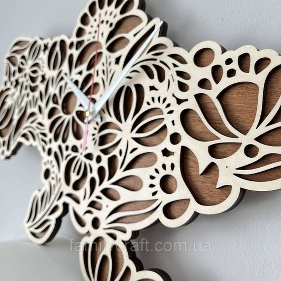 Настінний годинник Карта України з фанери Патріотичний дерев'яний годинник | Зображення 6