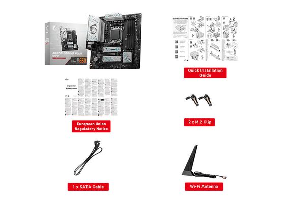 Материнcька плата MSI B650M GAMING PLUS WIFI sAM5 B650 4xDDR5 HDMI DP WiFi BT mATX 911-7E24-013 | Зображення 1