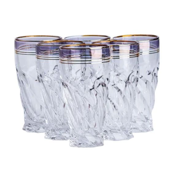 Стеклянные стаканы набор из 6 штук по 250 мл синий HP567 | Зображення 2