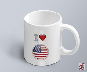 Чашка  з принтом я люблю США з зображенням прапору  (02010109004)