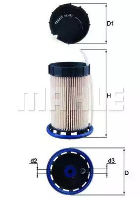 Фільтр паливний VW 1,6-2,0 14, MAHLE/KNECHT (KX492) | Зображення 2
