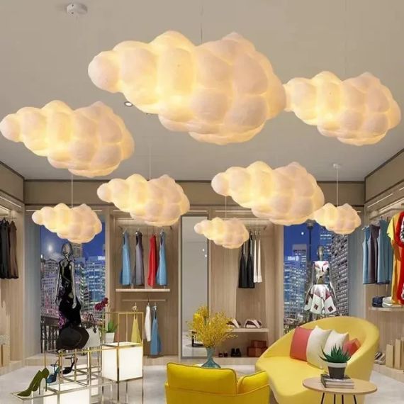 Подвесной 3D LED светильник в виде облака с пультом | Зображення 1